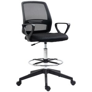 Silla de oficina tejido de malla negra 59 5 x 60 x 126 cm
