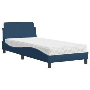 vidaXL cama con colchón dover tela azul 80x200 cm