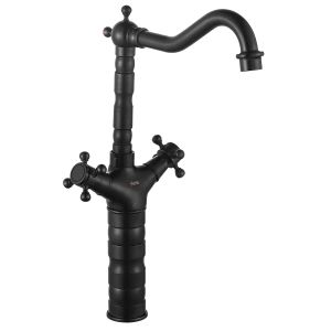 Rea grifo de lavabo / para cocina rustico old black, 23x16x40 cm