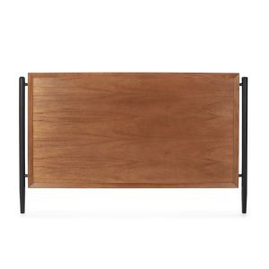 Cabecero 160x6x110 madera marron, negro, metal negro