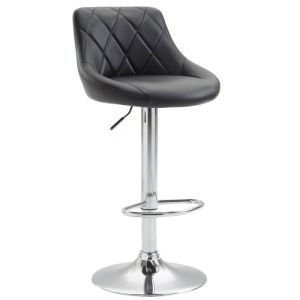 Taburete de bar elegante - piel sintética - negro