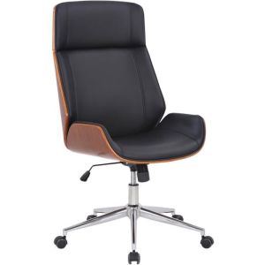 Silla de oficina ajustable - polipiel negro nogal