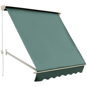 Toldo de ventana aluminio y tela de poliester color verde 180x70x0 cm