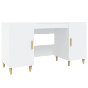 vidaXL escritorio de madera contrachapada blanco 140x50x75 cm