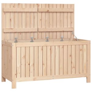 vidaXL caja de almacenaje jardín madera maciza de pino 121x55x64 cm