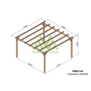 Pérgola de madera maciza - cambados 420x420cm (maderland)