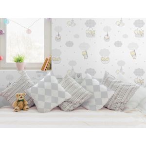 Papel pintado globos gris