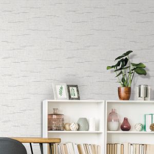Papel pintado texturizado tnt esterilla cosido etnico nilo blanco