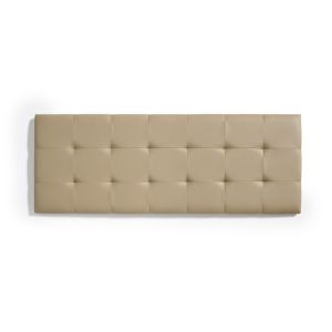 Cabecero de cama 150 capitone cuadros polipiel 152x57x5cm camel claro