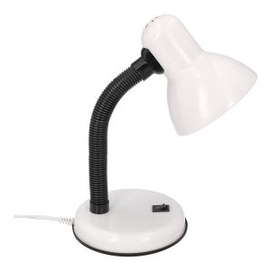 Lámpara de mesa/escritorio flexible de metal. E27. Color blanco