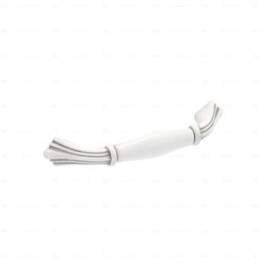 Tirador muebles en zamac y porcel 70 dist entre ejes 96mm blanco lote 6