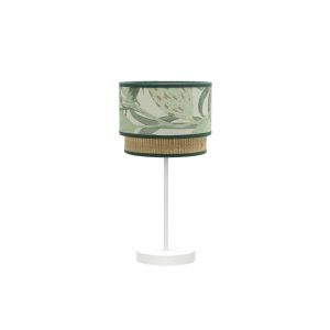 Sobremesa pequeña 1xe14 blanco verde natural 42x18x18cm congo
