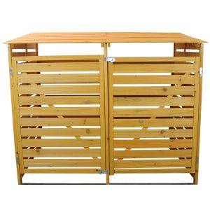Doble cobertizo para contenedores de residuos de madera 240l