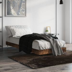 Cama 75x190 cm madera contrachapada roble humo