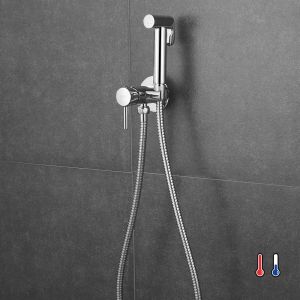 Kibath grifo wc higiene íntima 2 aguas cromo fabricado en latón