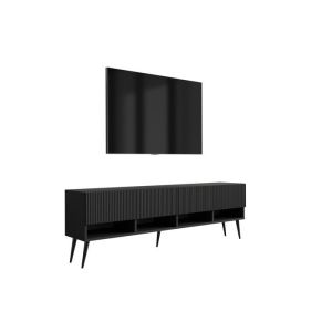 Mueble tv contemporáneo - negro mate - stratificado - 170x32x52 cm