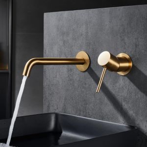 Imex - grifo monomando lavabo empotrado oro serie monza