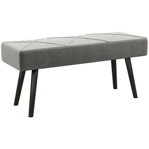 Banco de cama 100x36x45 cm acero, espuma, poliéster color gris Homcom