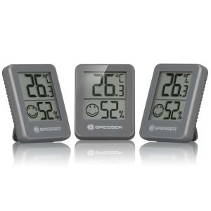 3 higrómetros indicador de humedad y temperatura  bresser - gris