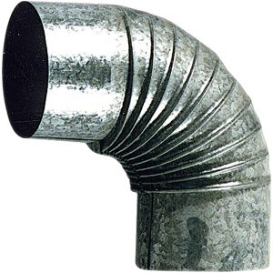 Codo 90º de acero galvanizado para estufa - ø 150 mm