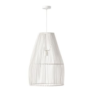 Lámpara techo mimbre natural blanco