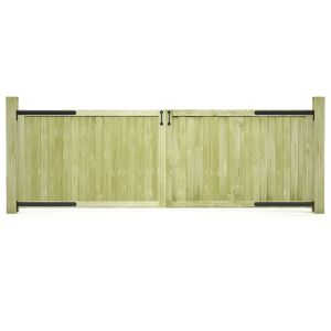 vidaXL puertas de valla madera 2 uds de pino impregnada 300x100 cm