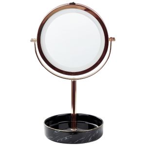 Espejo de maquillaje LED savoie rosa dorado