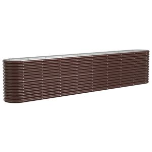 vidaXL jardinera arriate acero galvanizado marrón 332x40x68 cm