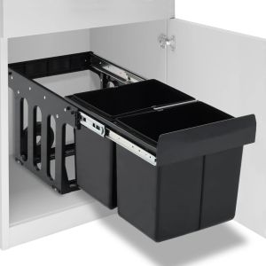 vidaXL cubo de basura de cocina extraíble reciclaje cierre suave 36 l