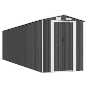 vidaXL cobertizo de jardín acero galvanizado antracita 192x772x223 cm