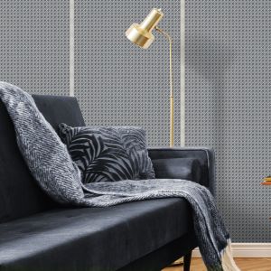 Papel pintado texturizado etnico tnt panel rattan borneo azul
