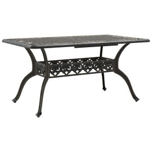 vidaXL mesa de jardín aluminio fundido bronce 150x90x72 cm