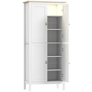 Alacena de cocina 80x40x176.5 cm mdf color blanco Homcom, hogar - cocina