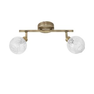 Plafón de 2 luces alargado con acabado en cuero elegante