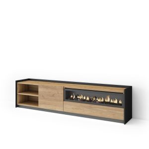 Mueble tv, 207x37x50cm, chimenea eléctrica, LED rf4888