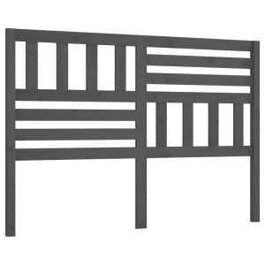 vidaXL cabecero de cama madera maciza de pino gris 126x4x100 cm