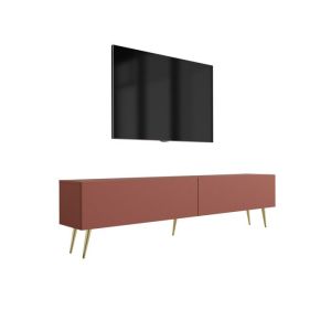 Mueble tv moderno - rojo ladrillo - paneles 16 mm - 1 ud - 170 x 32 x 52 cm