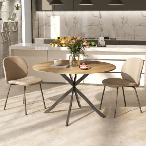 Mesa de comedor redonda para 4 personas roble