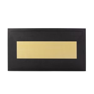 Cabecero 160x8x90 madera negro, metal dorado