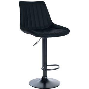 Taburete de bar ajustable toni - polipiel negra