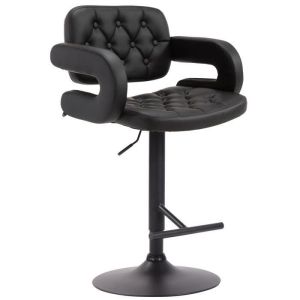 Taburete de bar dublin de similicuir - negro - clp - con reposabrazos - est