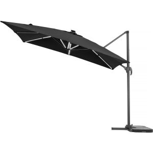 Parasol de jardin LED alu "sun 4 luxe" - rectangular -  3 x 4 m - negro
