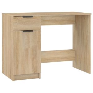 vidaXL escritorio madera contrachapada color roble sonoma 100x50x75 cm