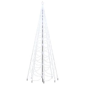 vidaXL árbol de navidad con poste de metal 1400 LEDs blanco frío 5 m