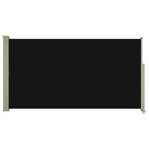 vidaXL toldo lateral retráctil de jardín negro160x300 cm