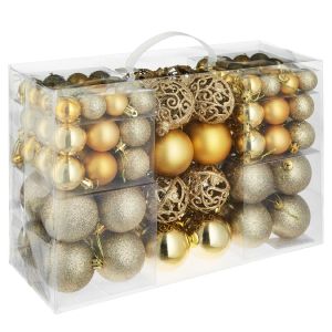 Conjunto de 100 bolas de navidad doradas