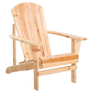 Adirondack silla para jardín madera de abeto color madera 72.5x97x93 cm