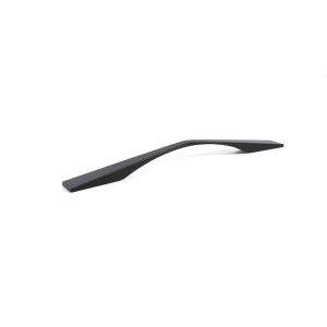 Tirador aluminio modelo noya dist. 192mm. Acabado negro mate