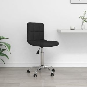 vidaXL silla de oficina giratoria de tela negra