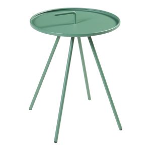 Mesa terraza fosen redonda con asa acero - verde [en.casa]